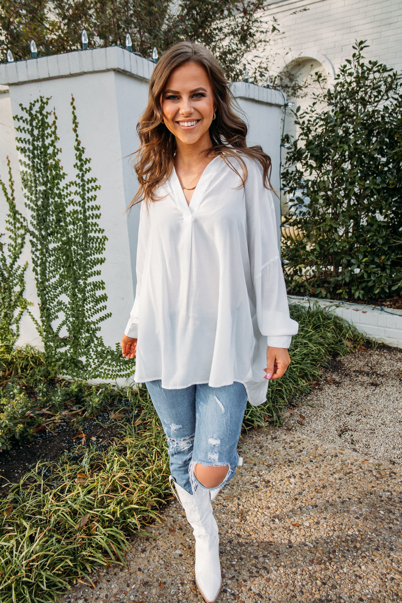 Stay Tuned White Blouse