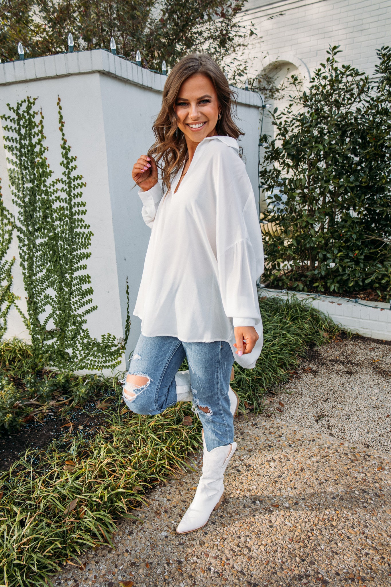 Stay Tuned White Blouse