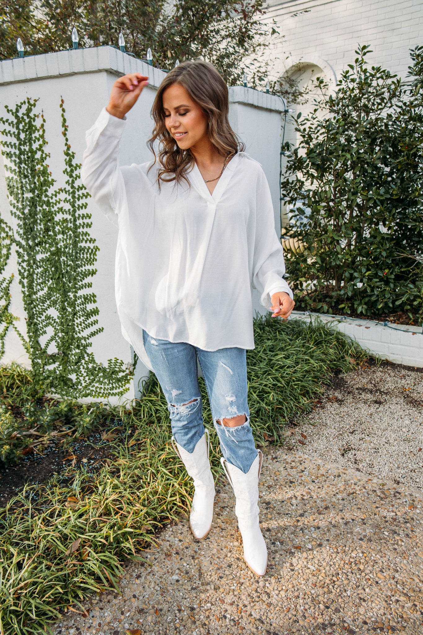 Stay Tuned White Blouse