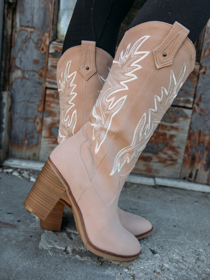 Taley Western Boot - Blush Brusse