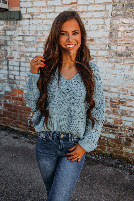 Leaning Into You Sweater - Teal