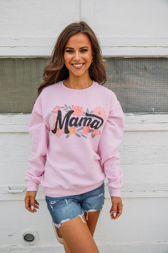 Load image into Gallery viewer, Mama Flower Crewneck -Light Pink
