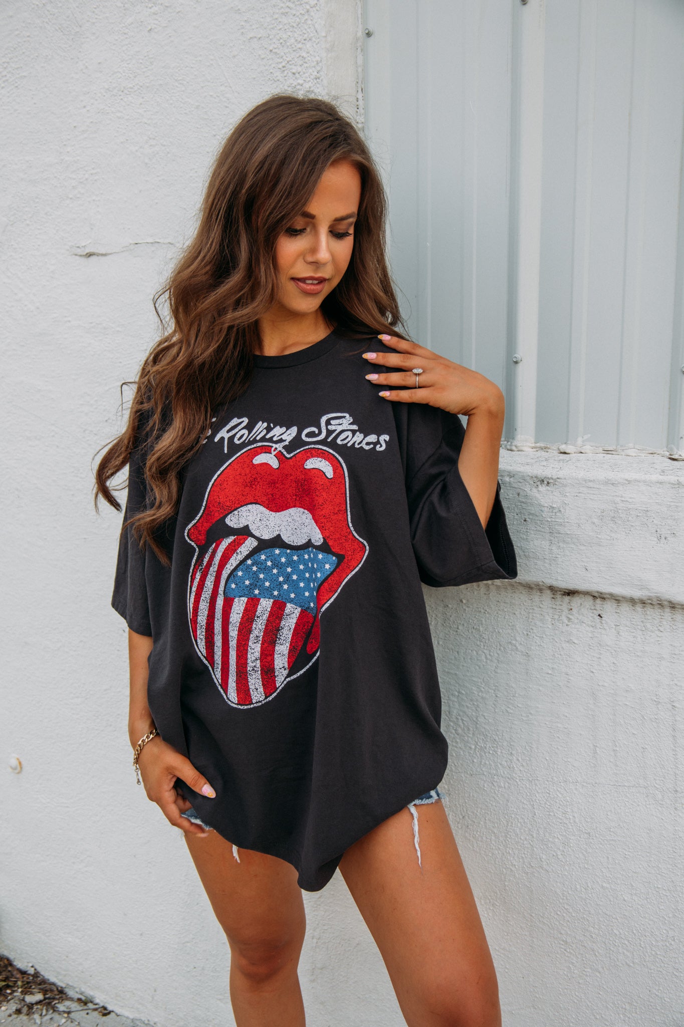 The Rolling Stones Flag Licensed Band Tee -Black