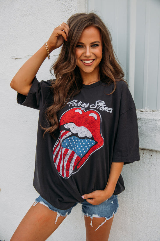 The Rolling Stones Flag Licensed Band Tee -Black