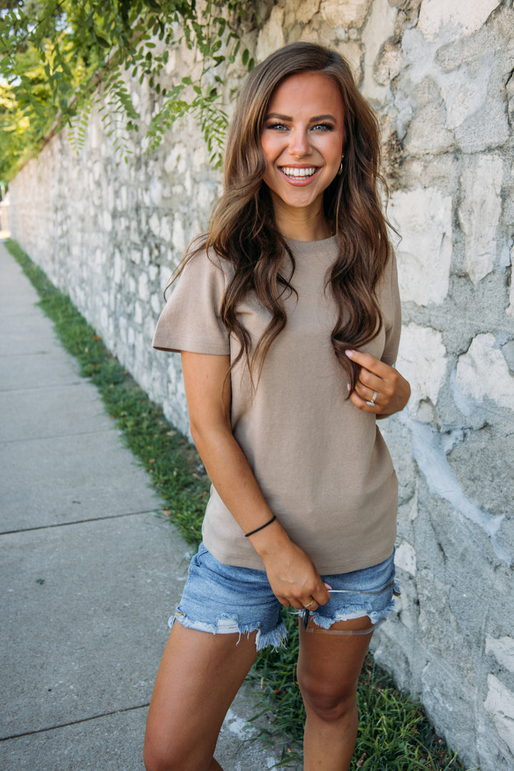 Flirty At Heart Top - Tan