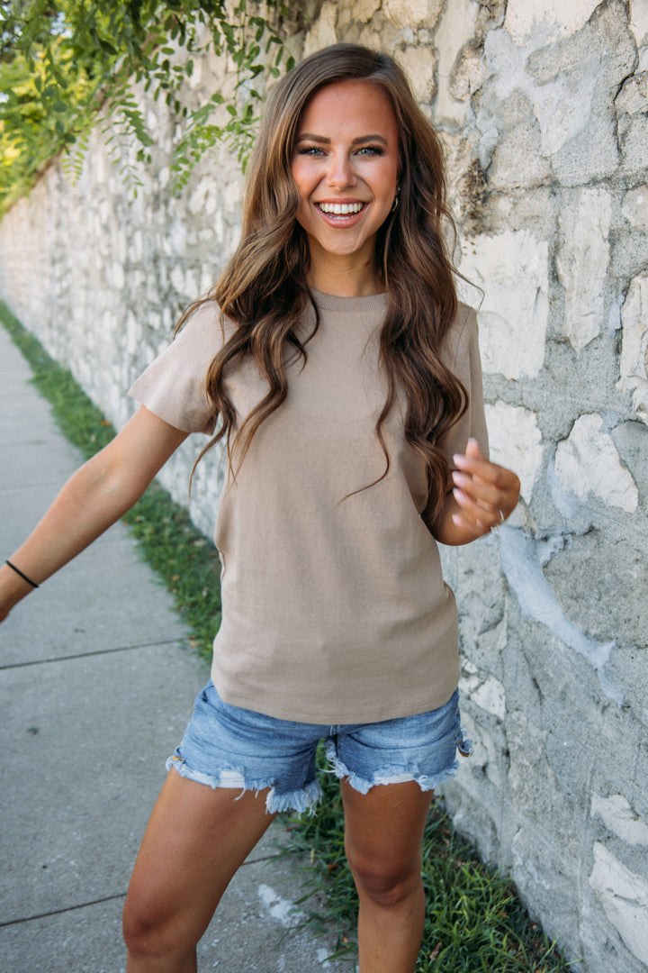 Flirty At Heart Top - Tan