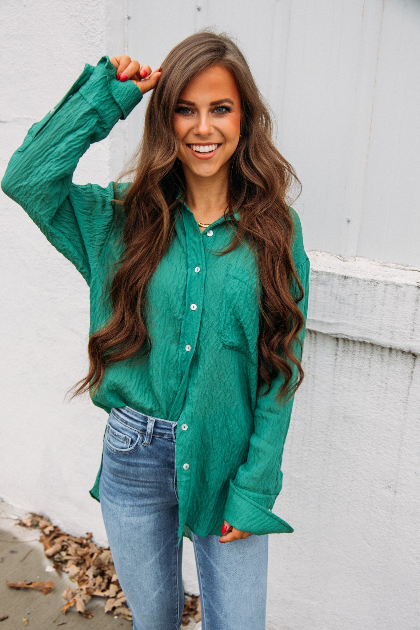 In the Wind Top - Deep Green