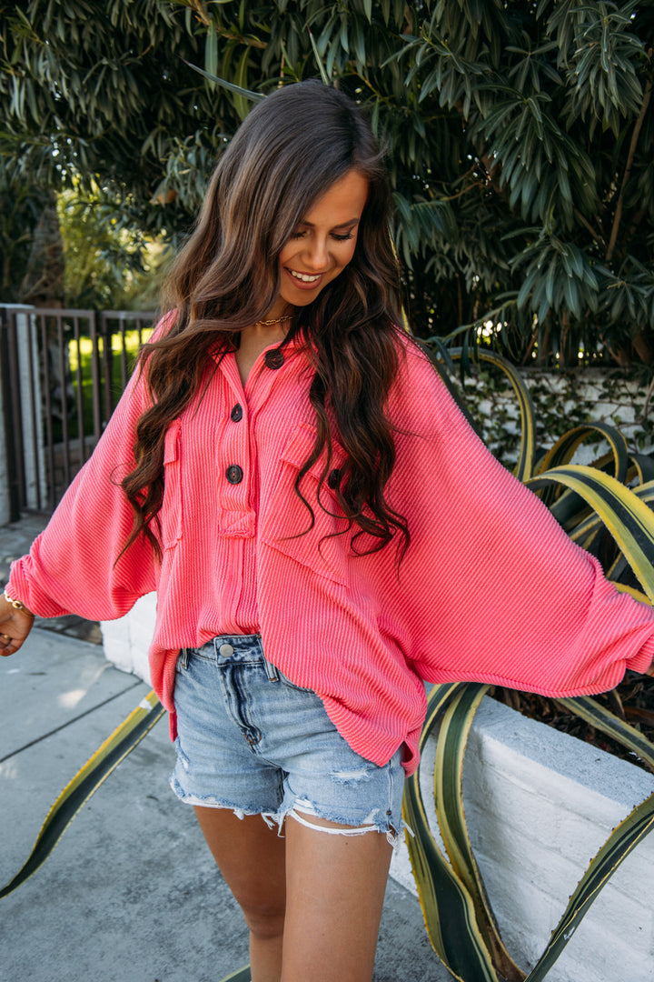 Corded Scout Pullover - Watermelon
