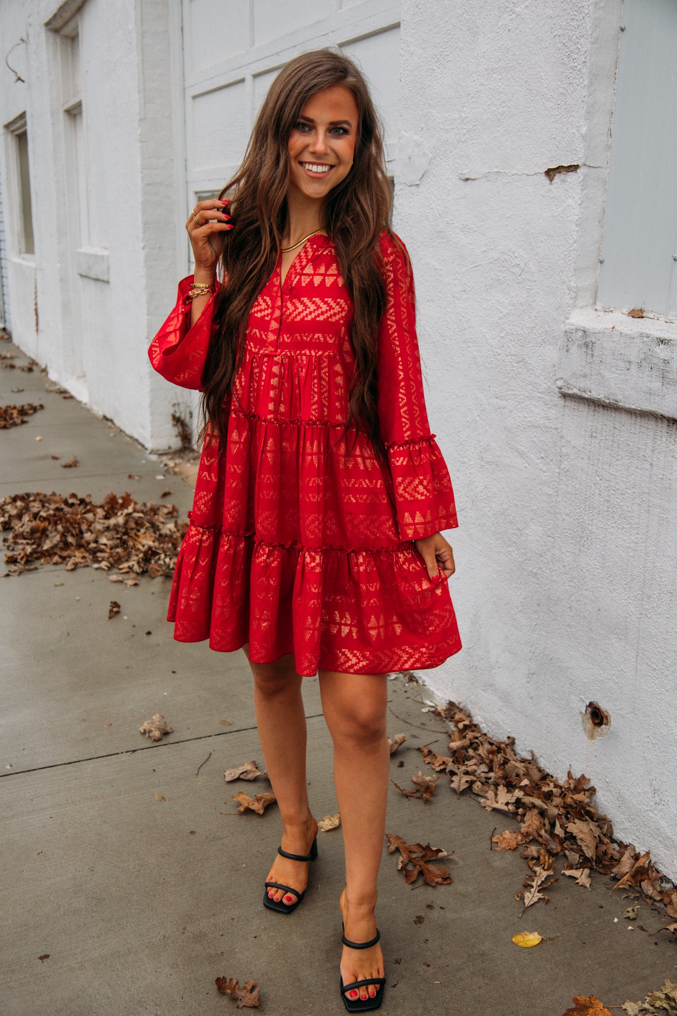 Wrapped in Red Dress - Gold – Yours
