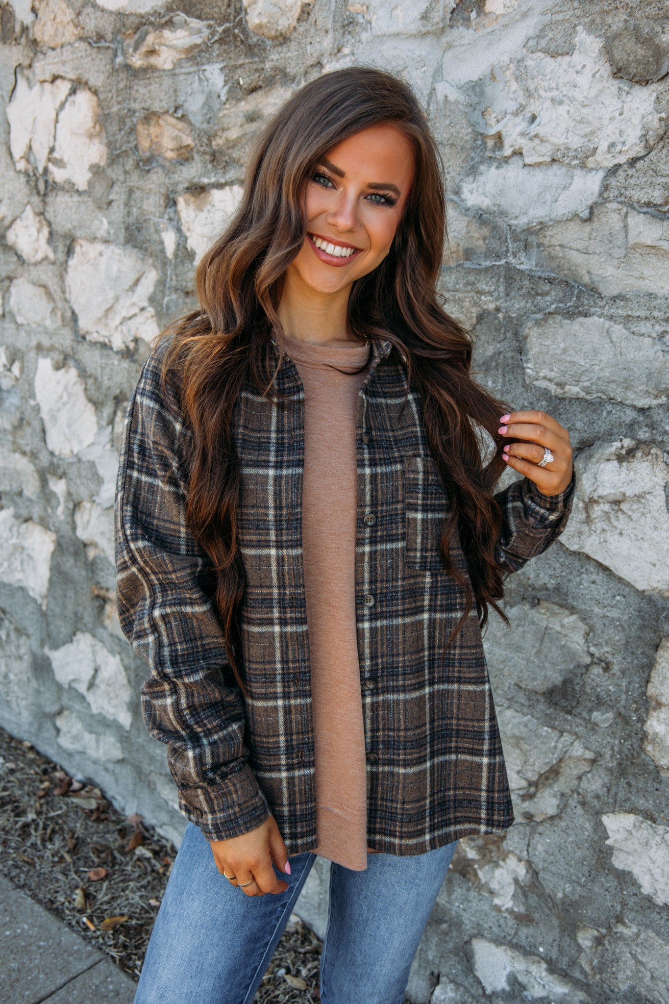 The Banks Flannel -Brown