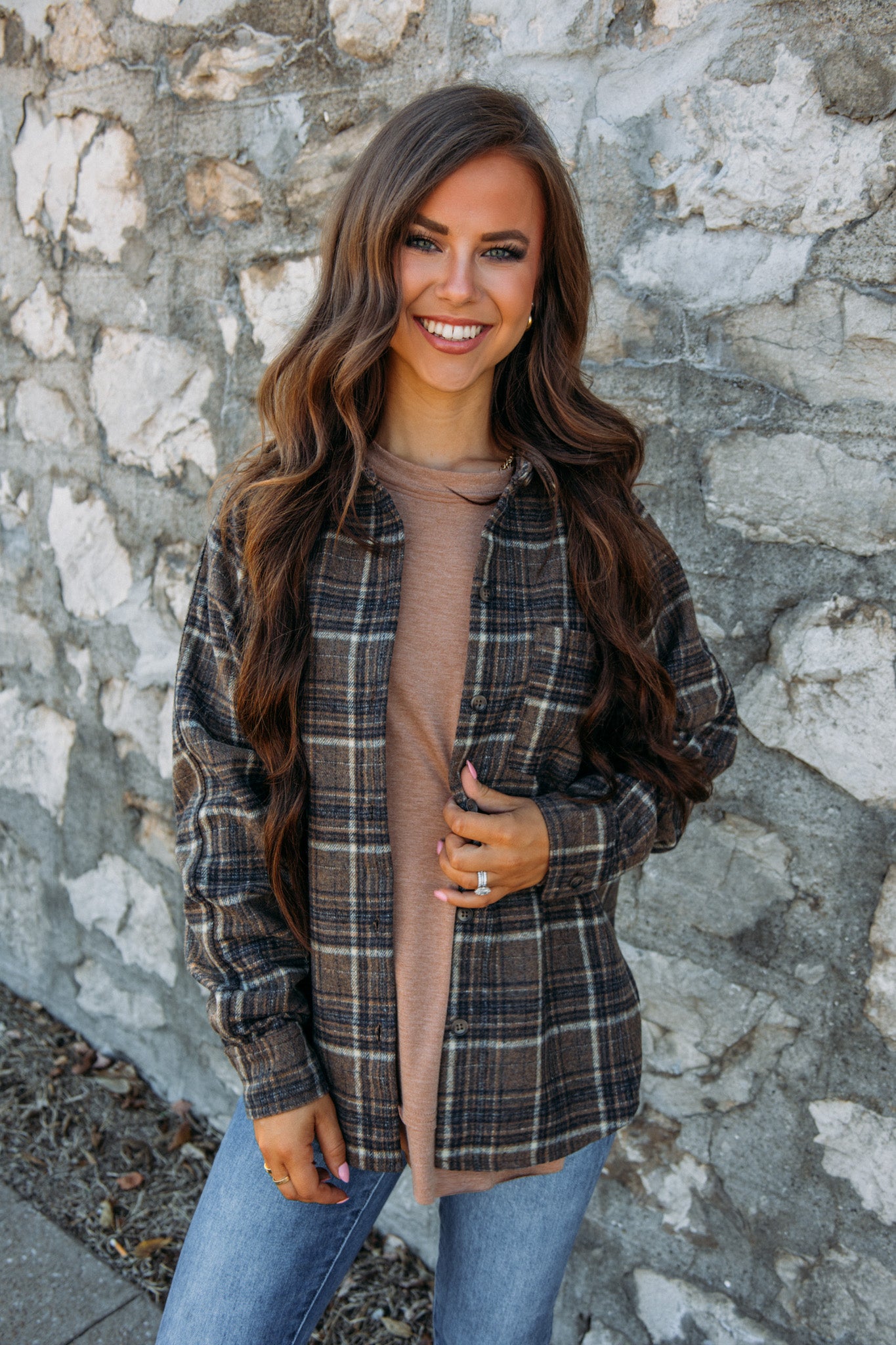 The Banks Flannel -Brown