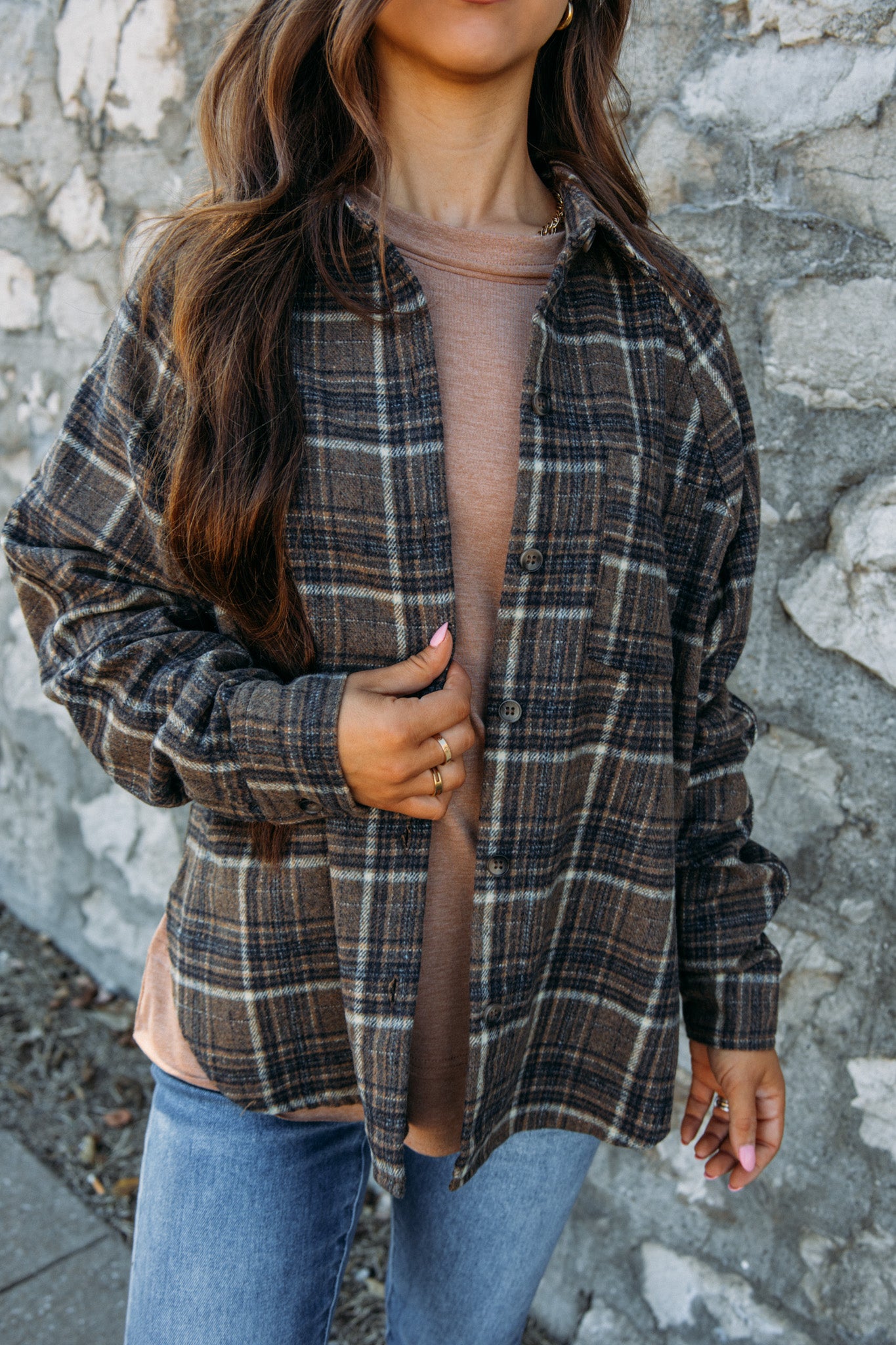 The Banks Flannel -Brown