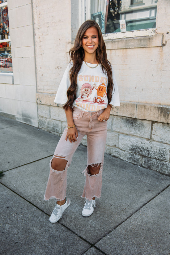 Sunday Funday Football Tee - White