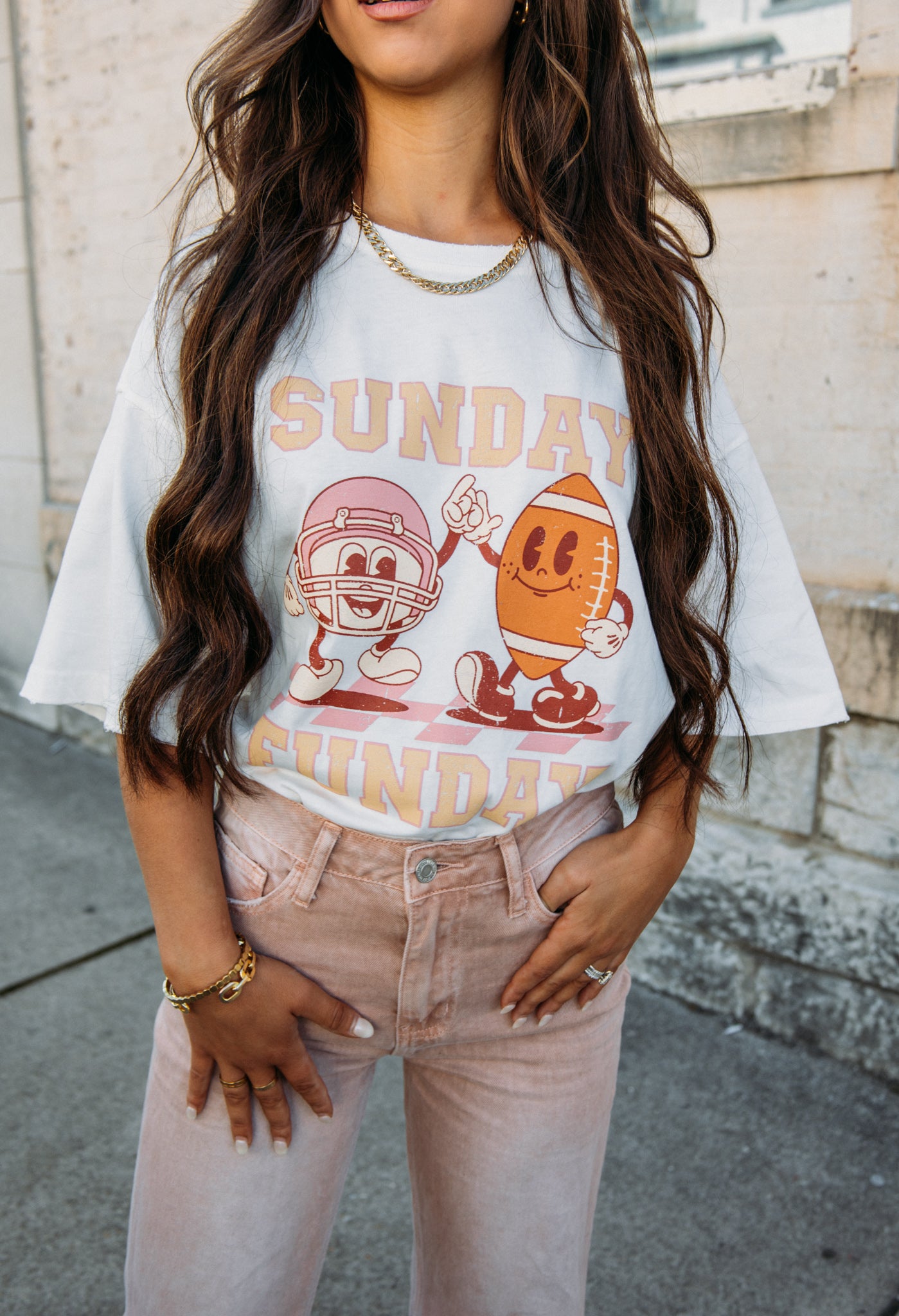 Load image into Gallery viewer, Sunday Funday Football Tee - White
