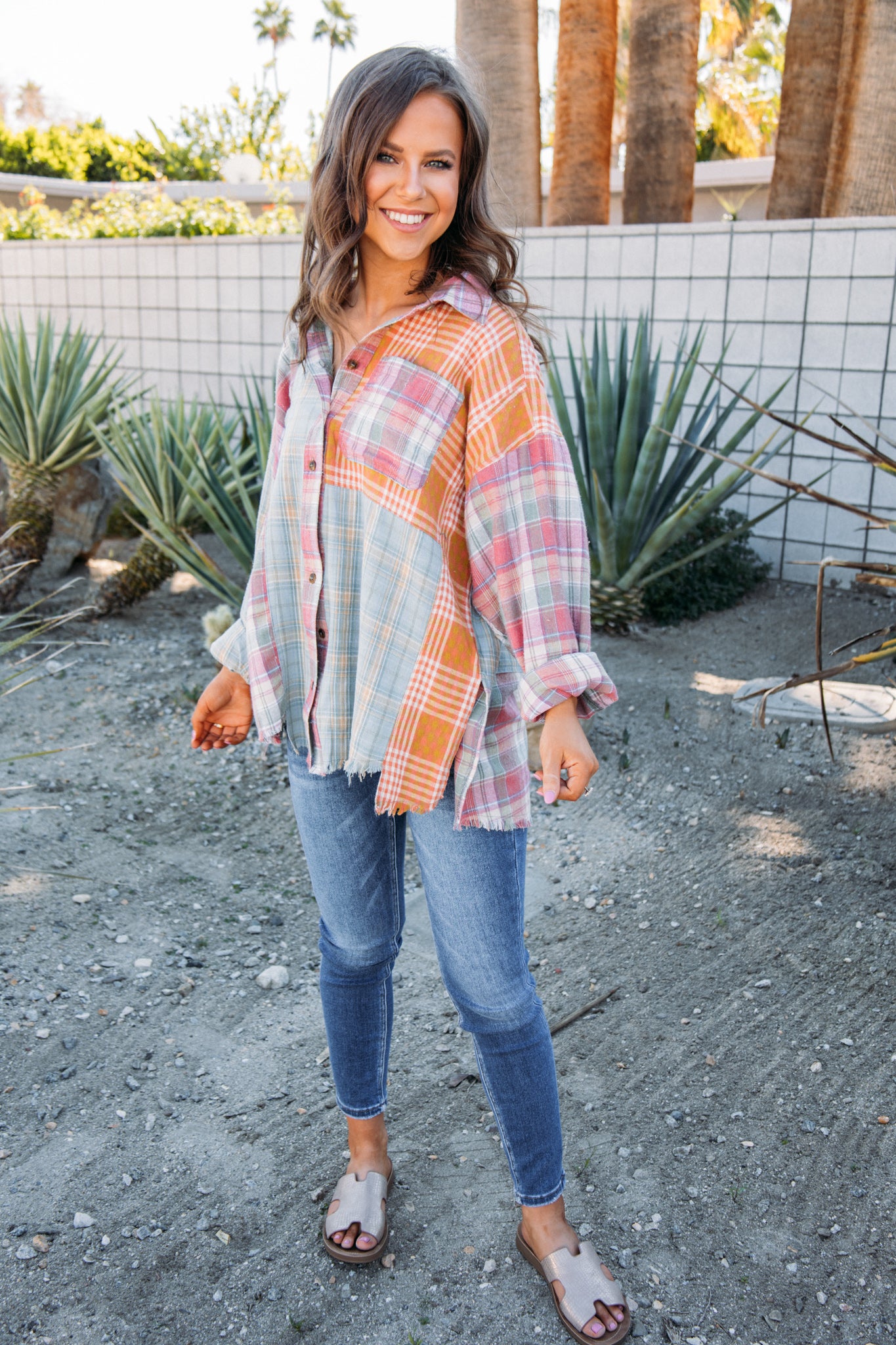 Teal & Orange Plaid Flannel