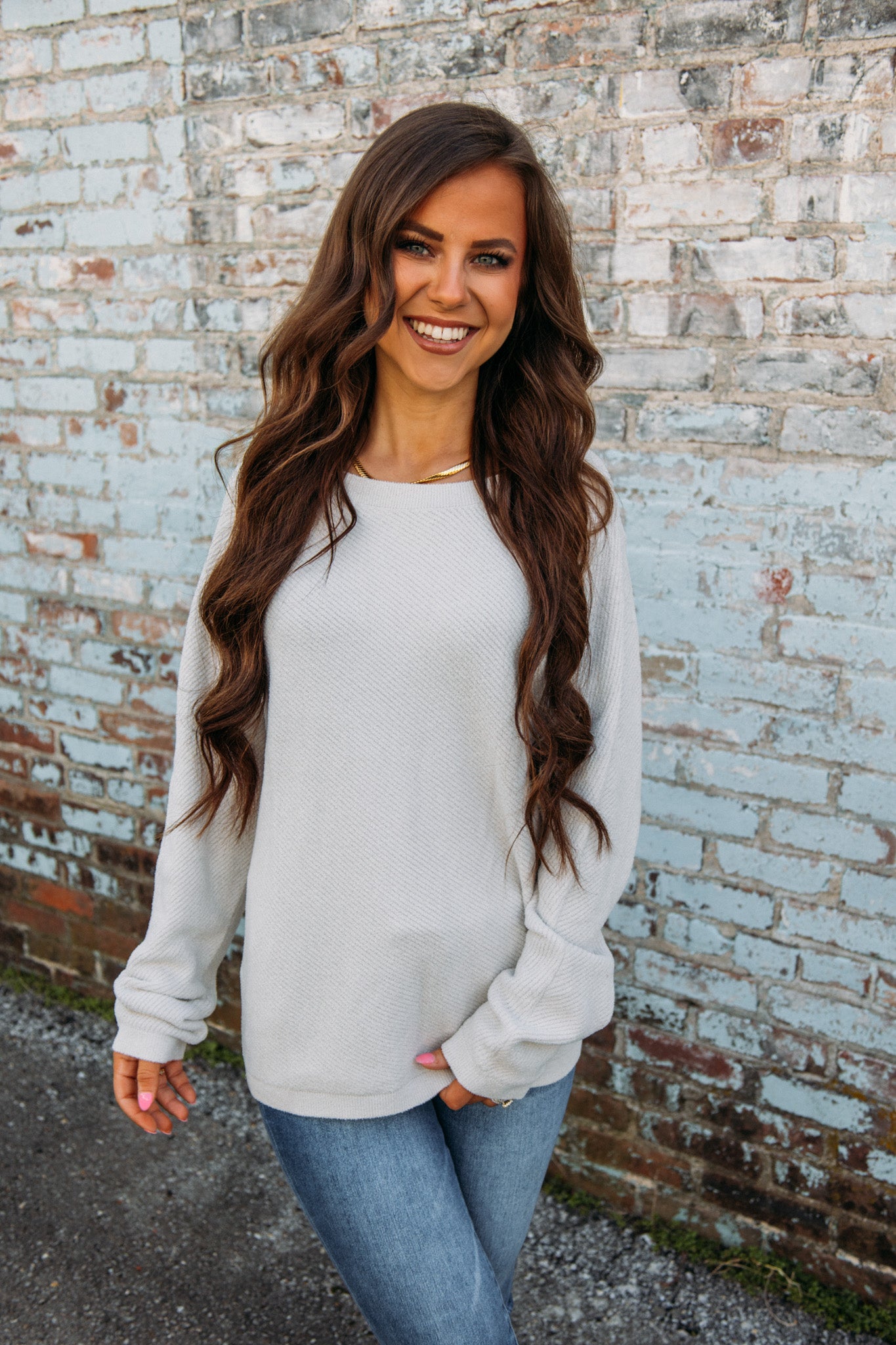 Barefoot Dreams: CozyChic Ultra Lite® Diagonal Rib Dolman Pullover -Almond