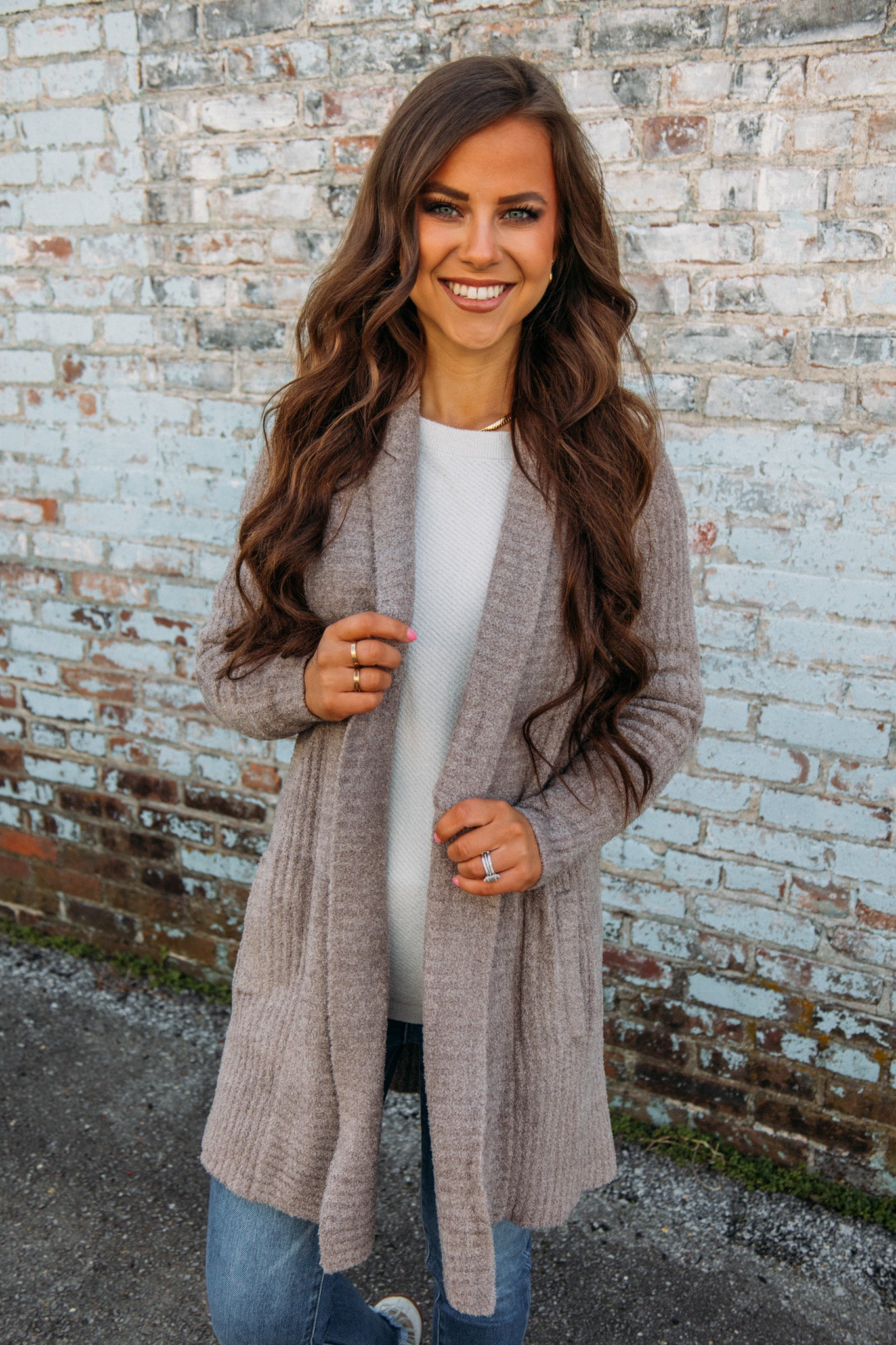 Barefoot Dreams: CozyChic Lite® Montecito Cardi - He Driftwood-Taupe