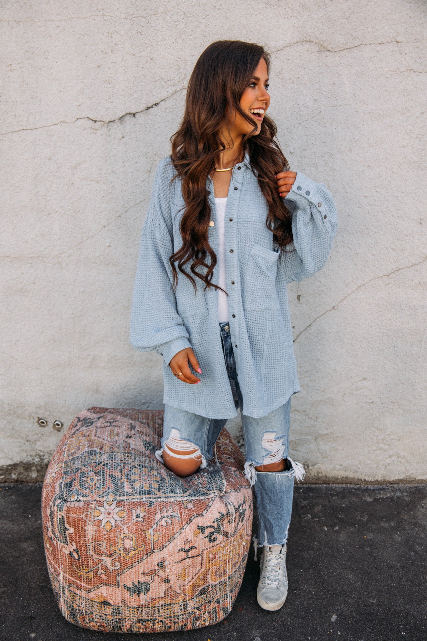 Try Your Luck Jacket -Pastel Blue