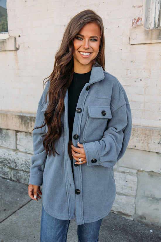 Shift Focus Shacket - Blue