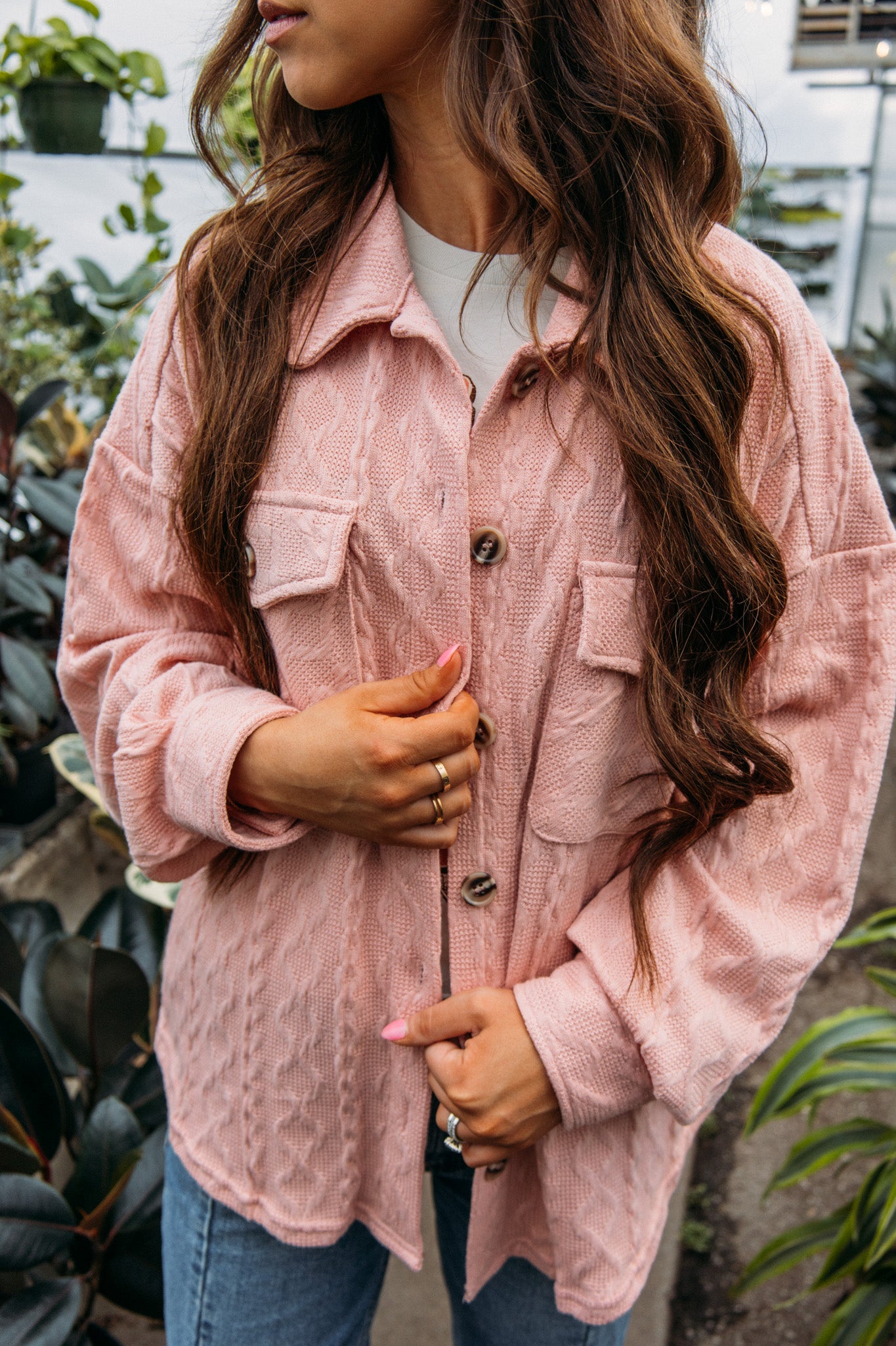 Small Town Girl Shacket - Blush