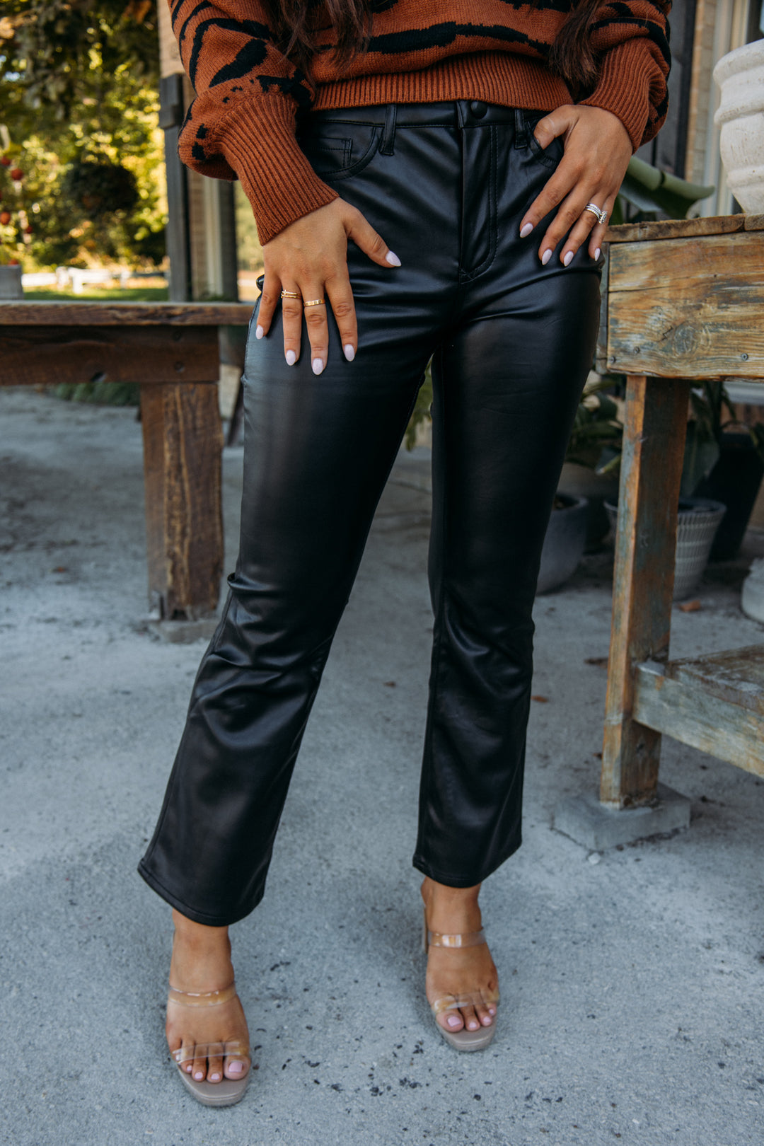 High Rise Cropped Flare Pants