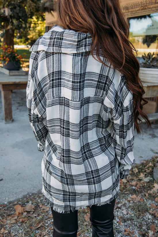 Light The Way Flannel - White/Black