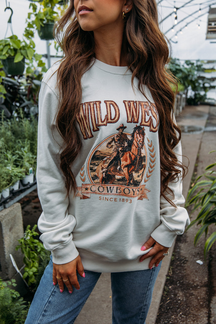 Wild West Cowboys Sweatshirt - Bone