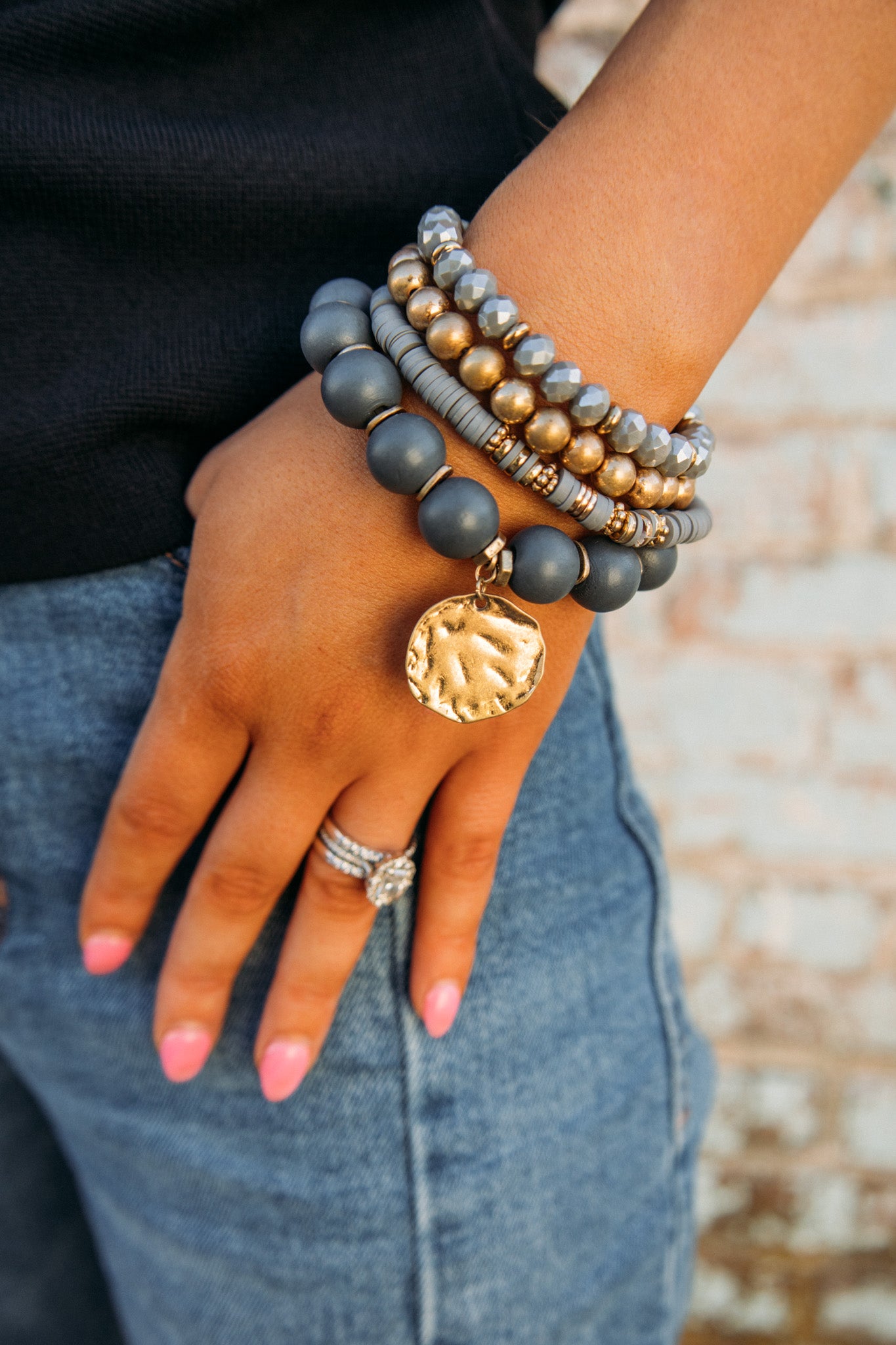 Take Me There Bracelet Stack -Navy