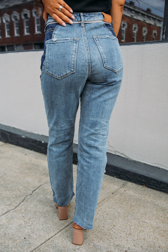 Dear John: Jodi Super High Rise Cropped Straight Jeans-Saratoga