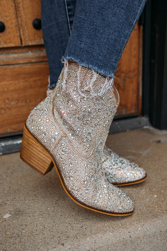 Load image into Gallery viewer, Shine Bright Rhinestone Booties
