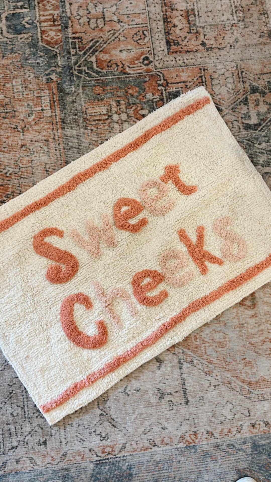 "SWEET CHEEKS" BATH MAT-BLUSH