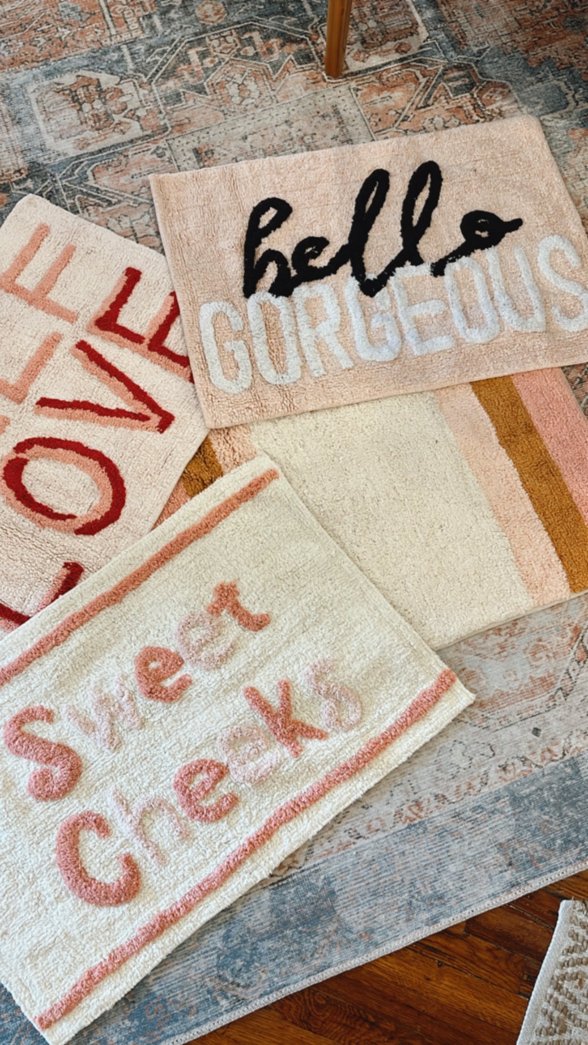 "SWEET CHEEKS" BATH MAT-BLUSH