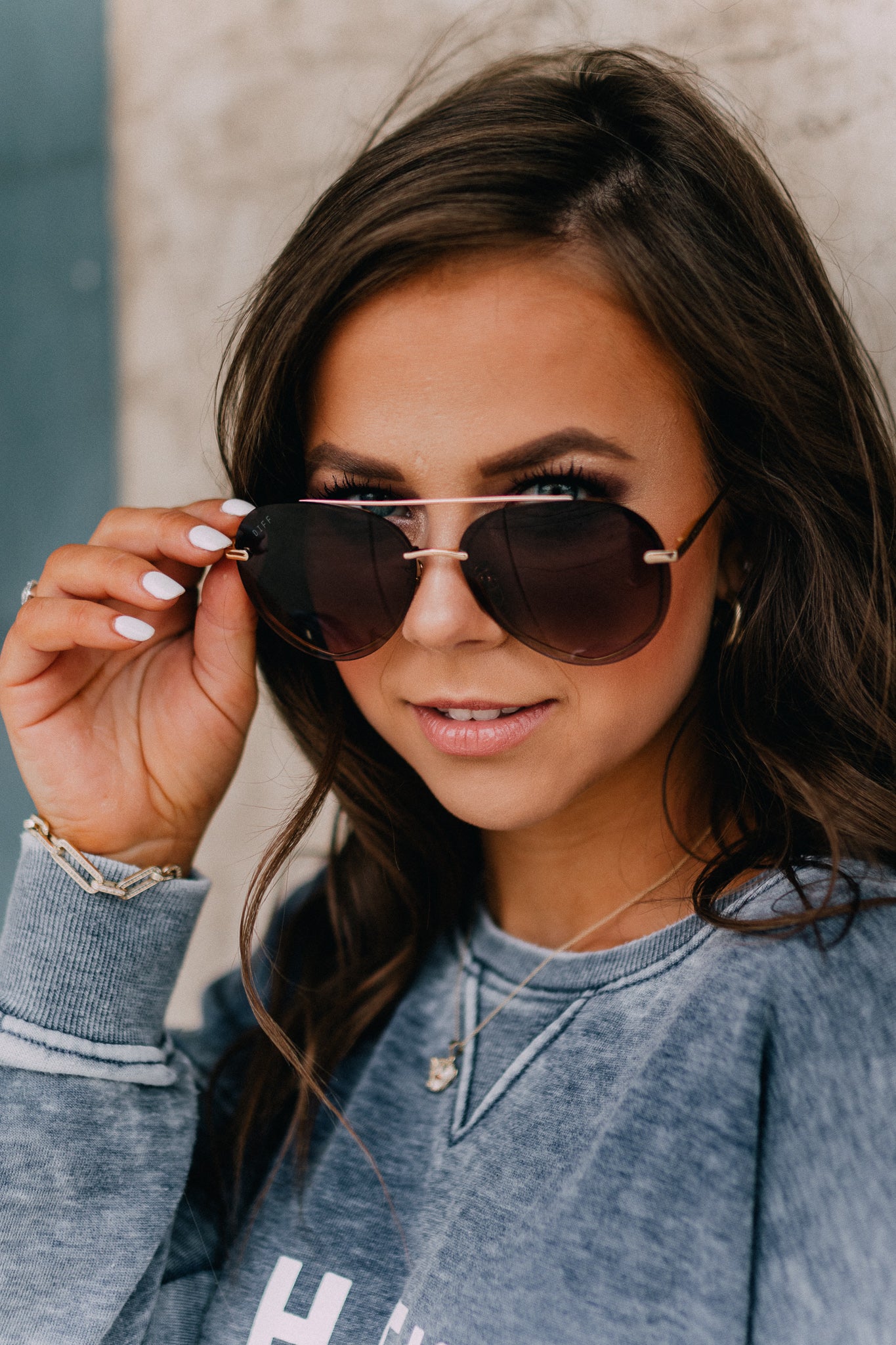 Diff Women's Lenox Polarized Aviator Sunglasses