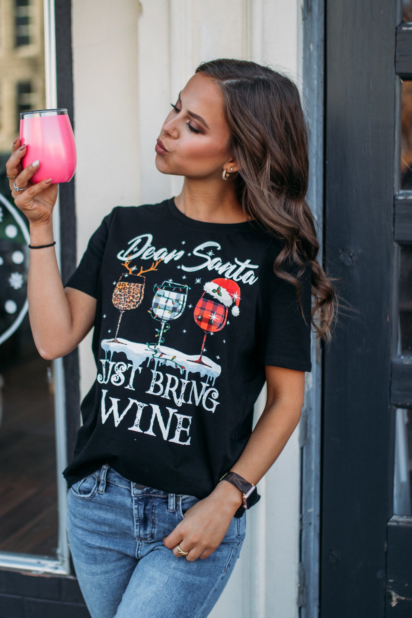 Dear Santa Graphic Tee -Black