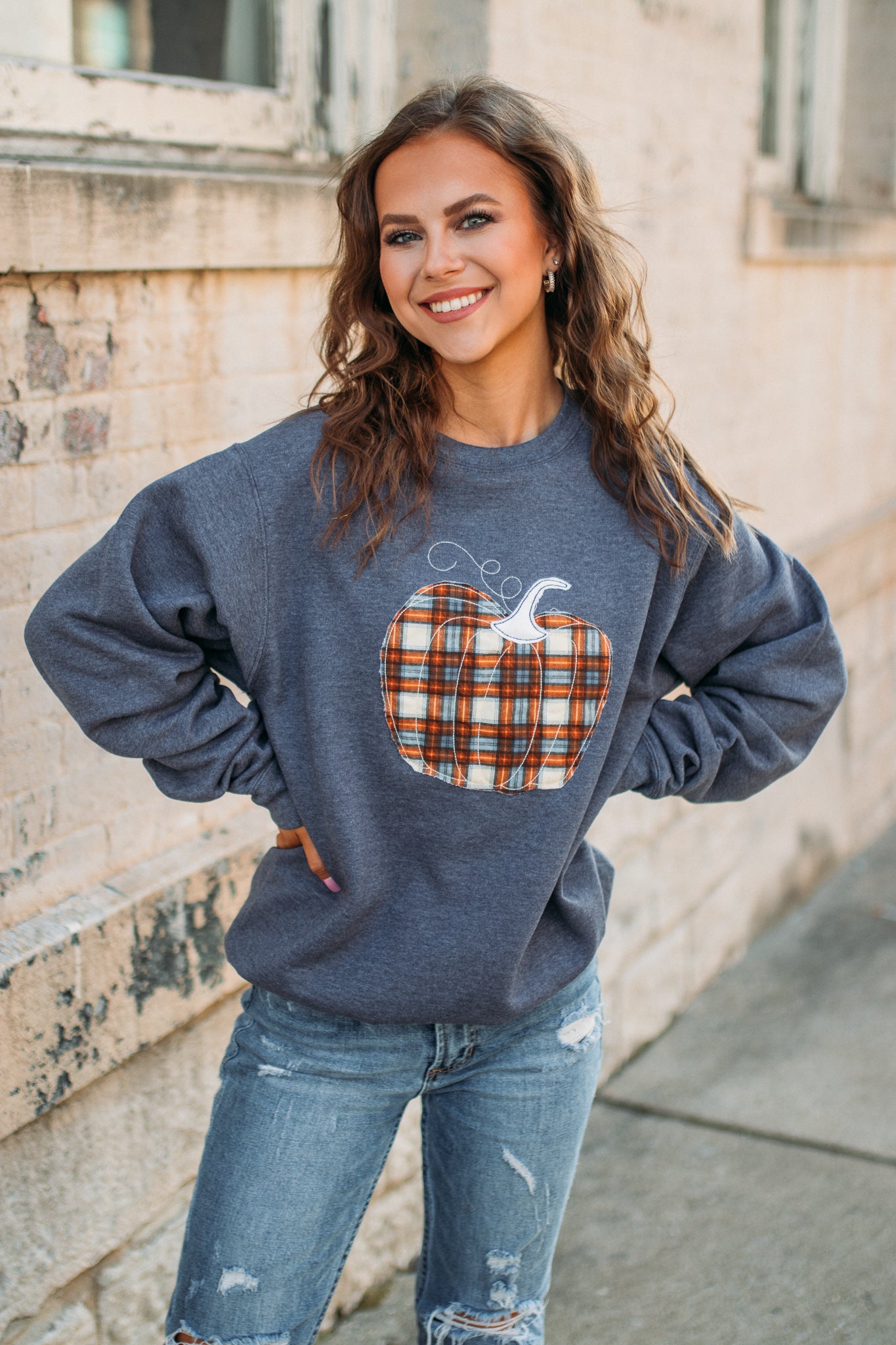 Pumpkin Stitched Crewneck