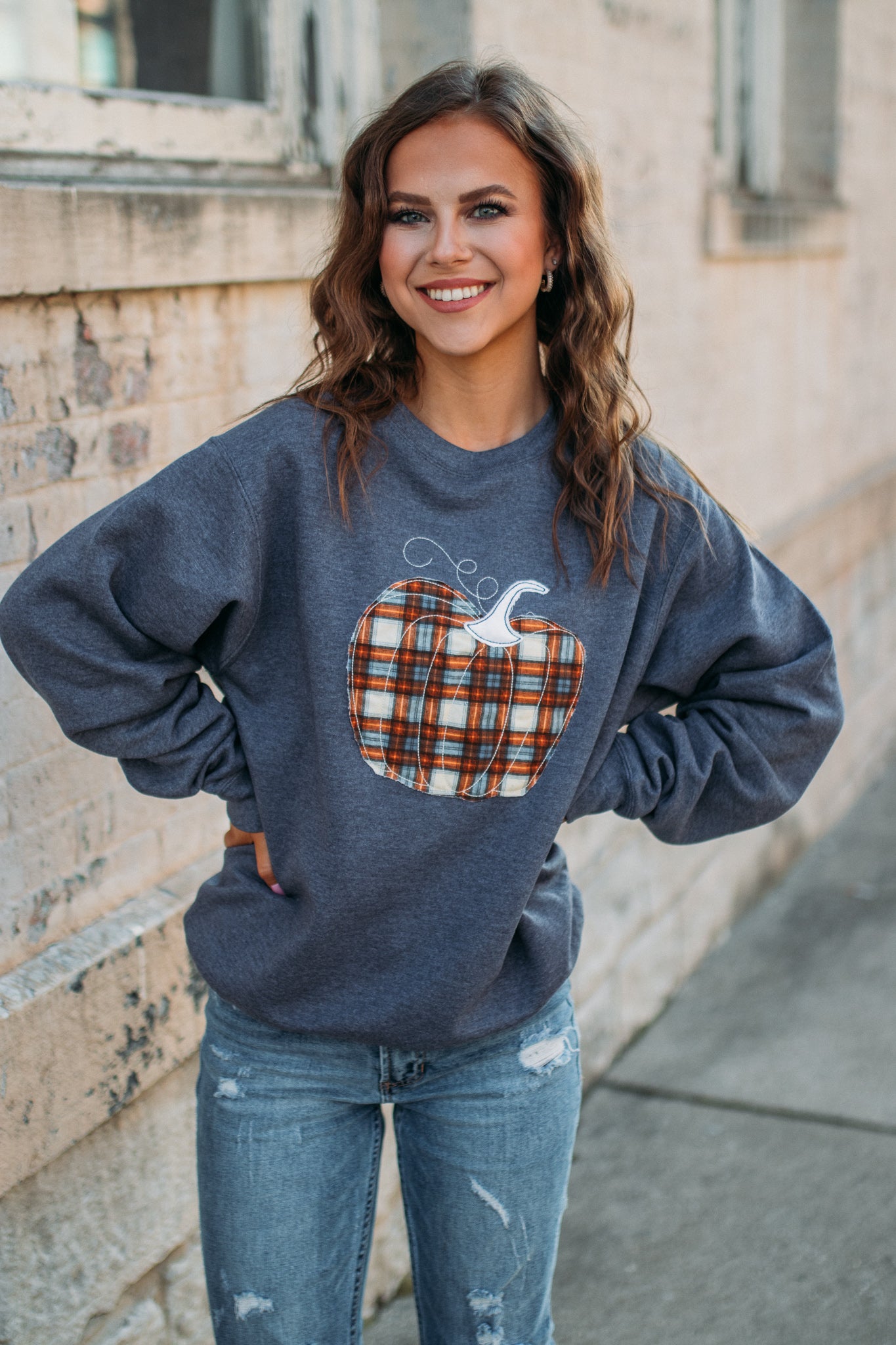 Pumpkin Stitched Crewneck
