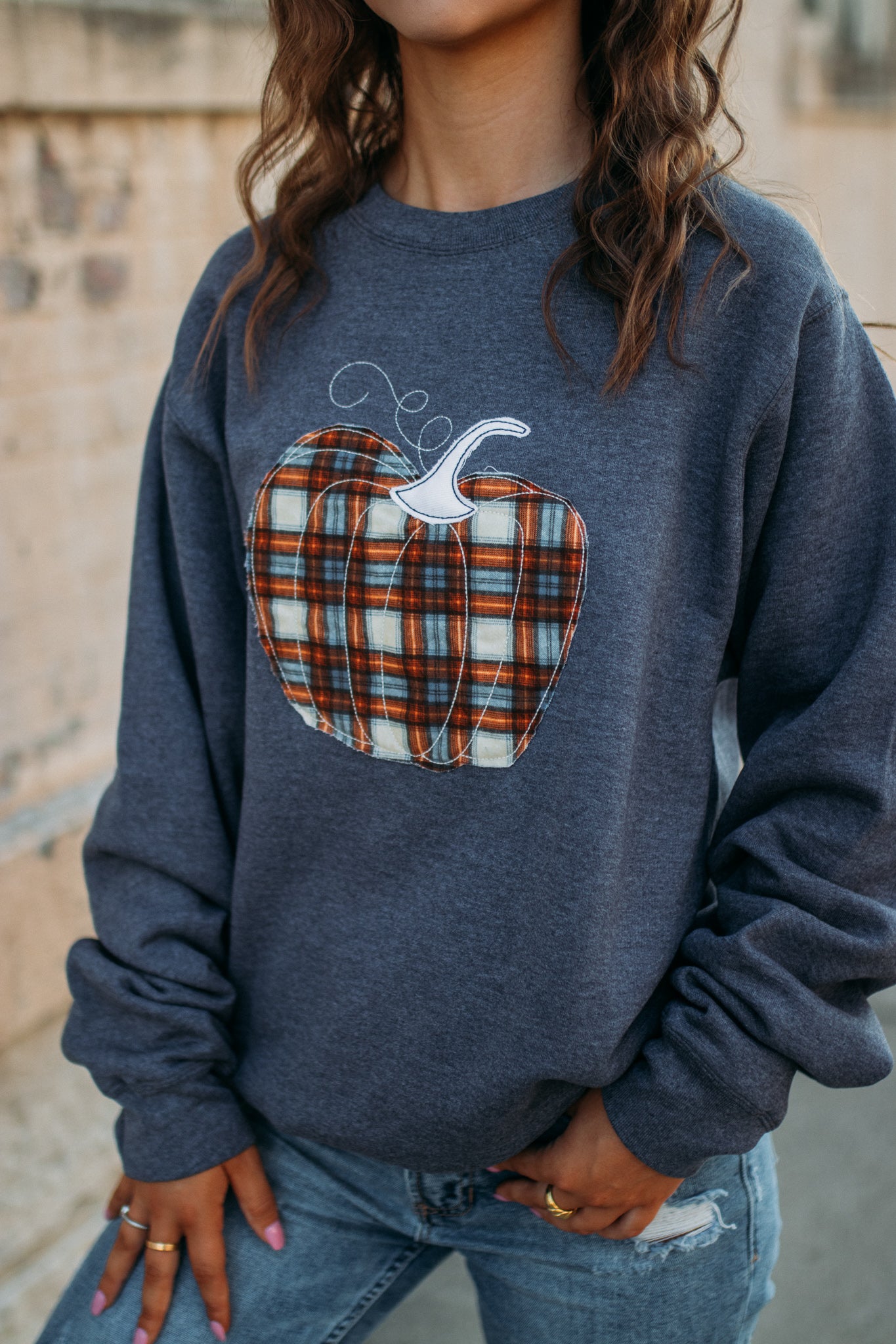 Load image into Gallery viewer, Pumpkin Stitched Crewneck
