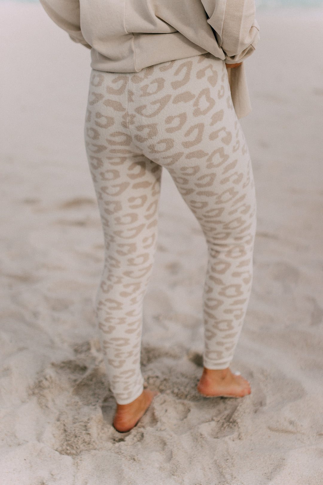 Barefoot Dreams CozyChic Ultra Lite® Youth Leopard Legging in Cream / Stone