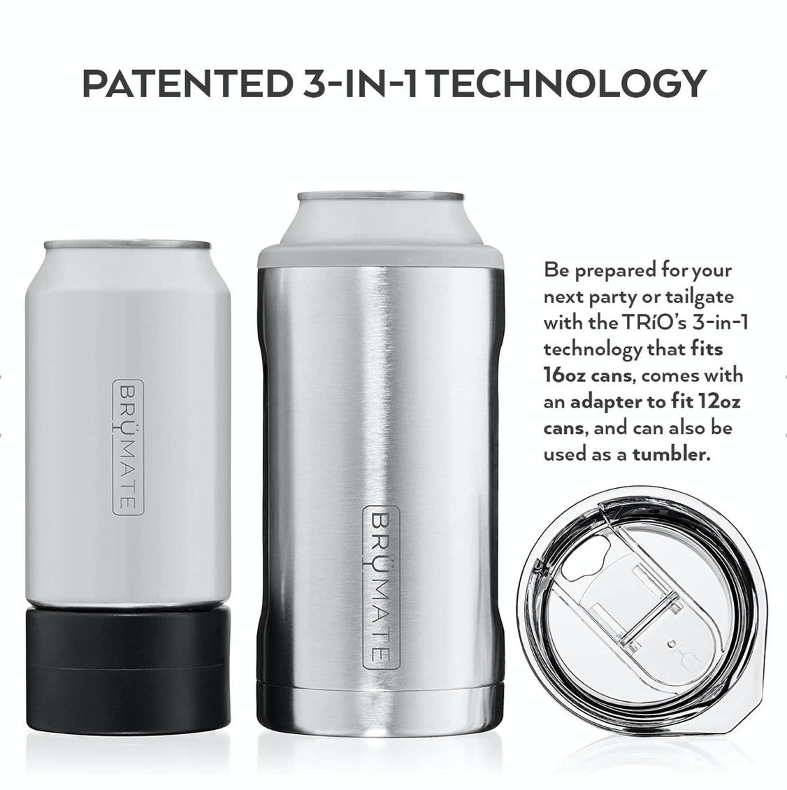 BruMate: HOPSULATOR TRÍO 3-IN-1 | GLITTER ROSE GOLD (16OZ/12OZ CANS)