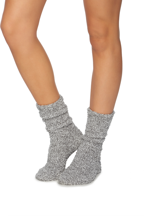 Barefoot Dreams: cozychic heathered socks - Graphite