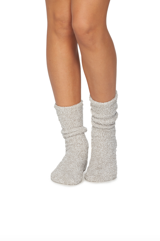 Barefoot Dreams: cozychic heathered socks - Oyster