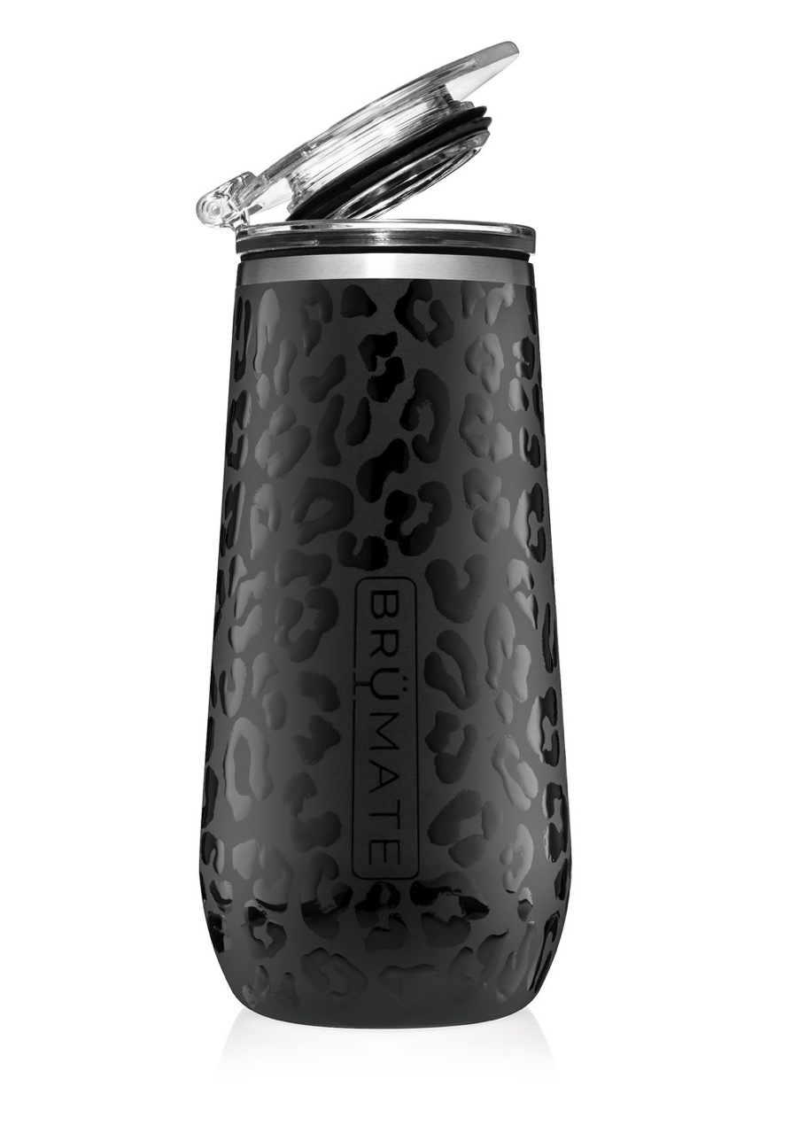 Load image into Gallery viewer, BruMate: CHAMPAGNE FLUTE 12OZ | ONYX LEOPARD
