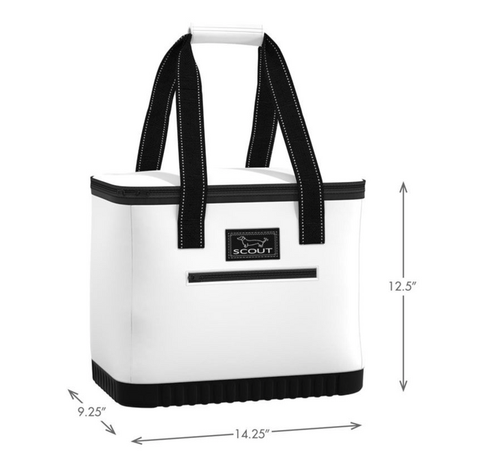 You can bring the party, literally. This large soft cooler fits an entire 24 pack plus ice. The hard, reinforced bottom makes this cooler extra sturdy. There are two exterior pockets for a bottle opener and utensils.