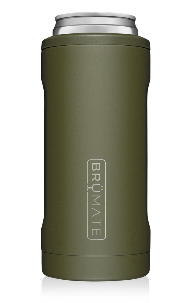 BRUMATE BROWN WALNUT HOPSULATOR 12OZ INSULATED SLIM CAN COOLER HOLDER  KOOZIE NEW