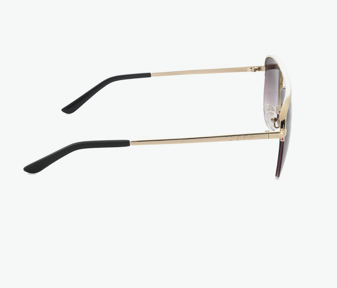 DIFF EYEWEAR - TATE - GOLD,  BROWN GRADIENT LENS- POLARIZED