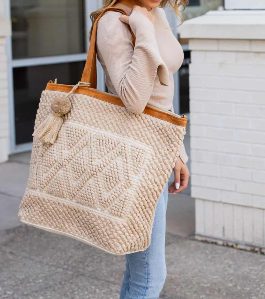 Woven top boho bag
