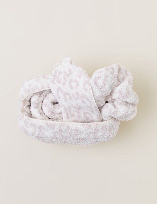 Barefoot Dreams: Barefoot in the Wild Eye Mask, Scrunchie and Sock Set -Cream/Stone