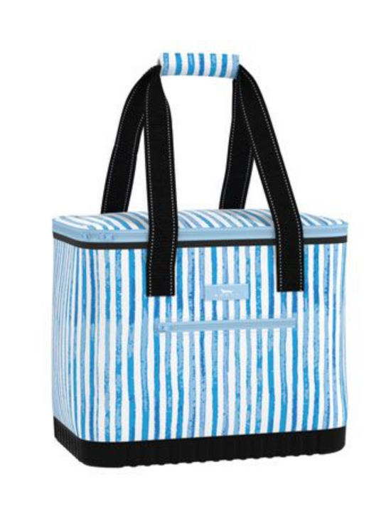 You can bring the party, literally. This large soft cooler fits an entire 24 pack plus ice. The hard, reinforced bottom makes this cooler extra sturdy. There are two exterior pockets for a bottle opener and utensils.