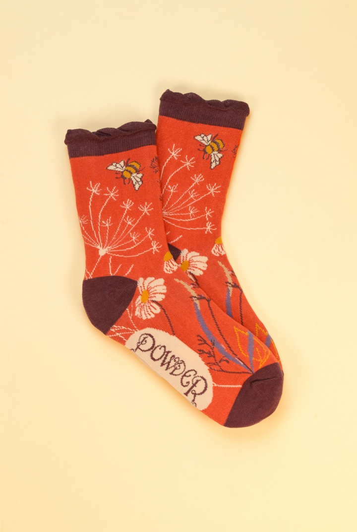 Summer Meadow Socks -Coral