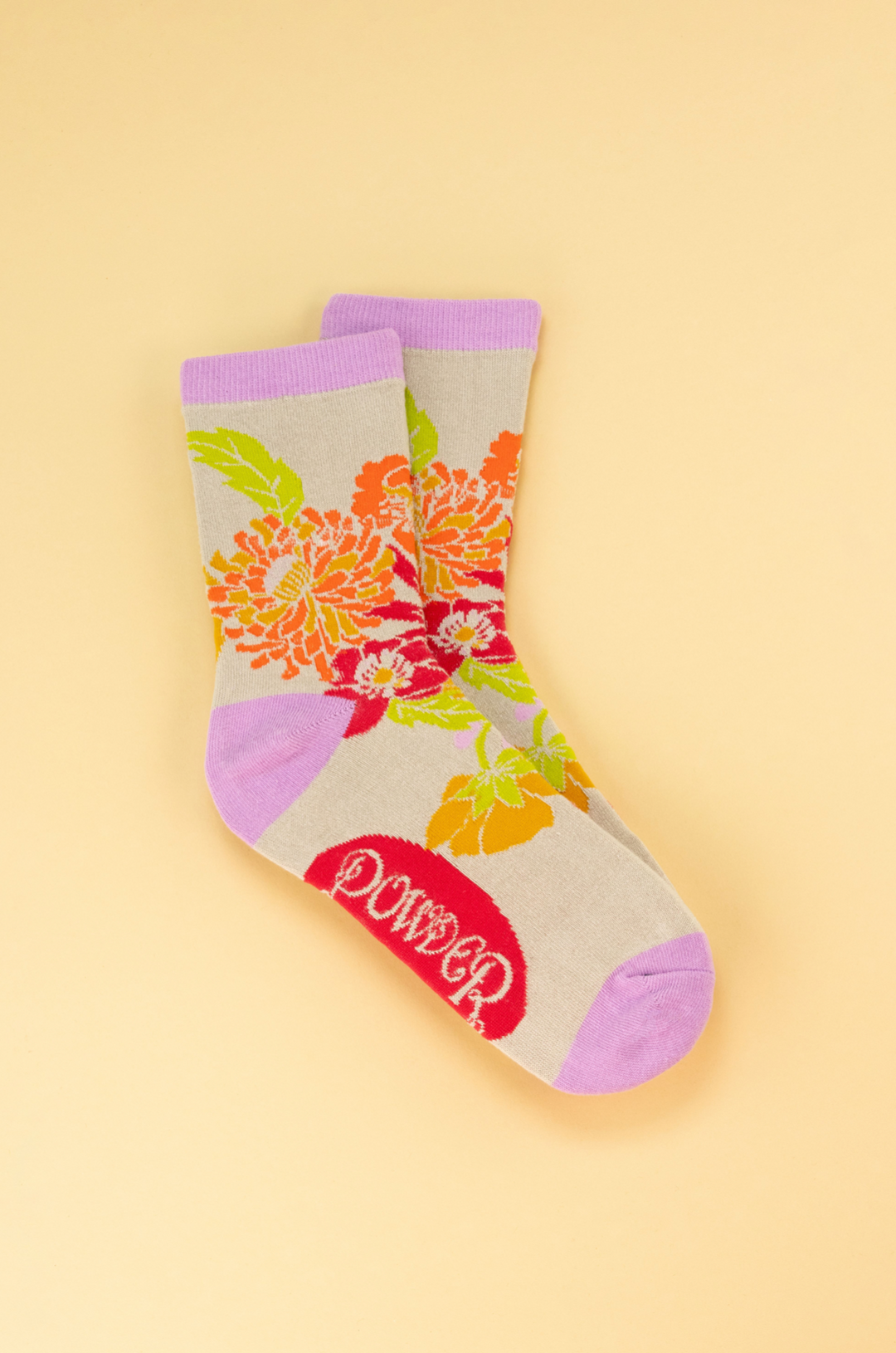Retro Meadow Socks -Cream